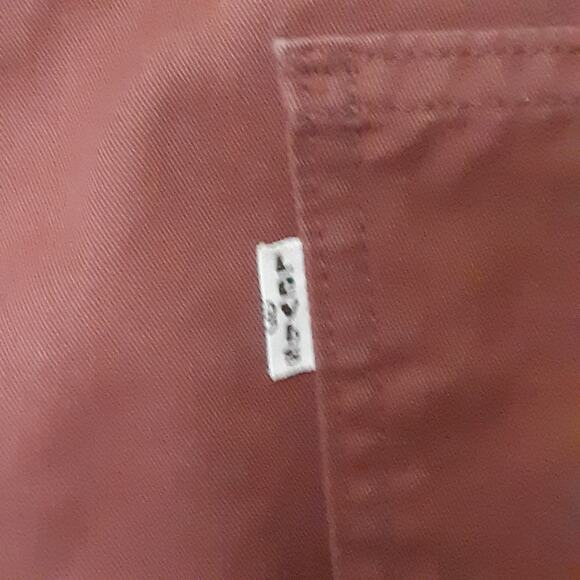 Levis Pants Mens 36x30 Maroon Flat Front White Tab Canvas - Picture 6 of 9